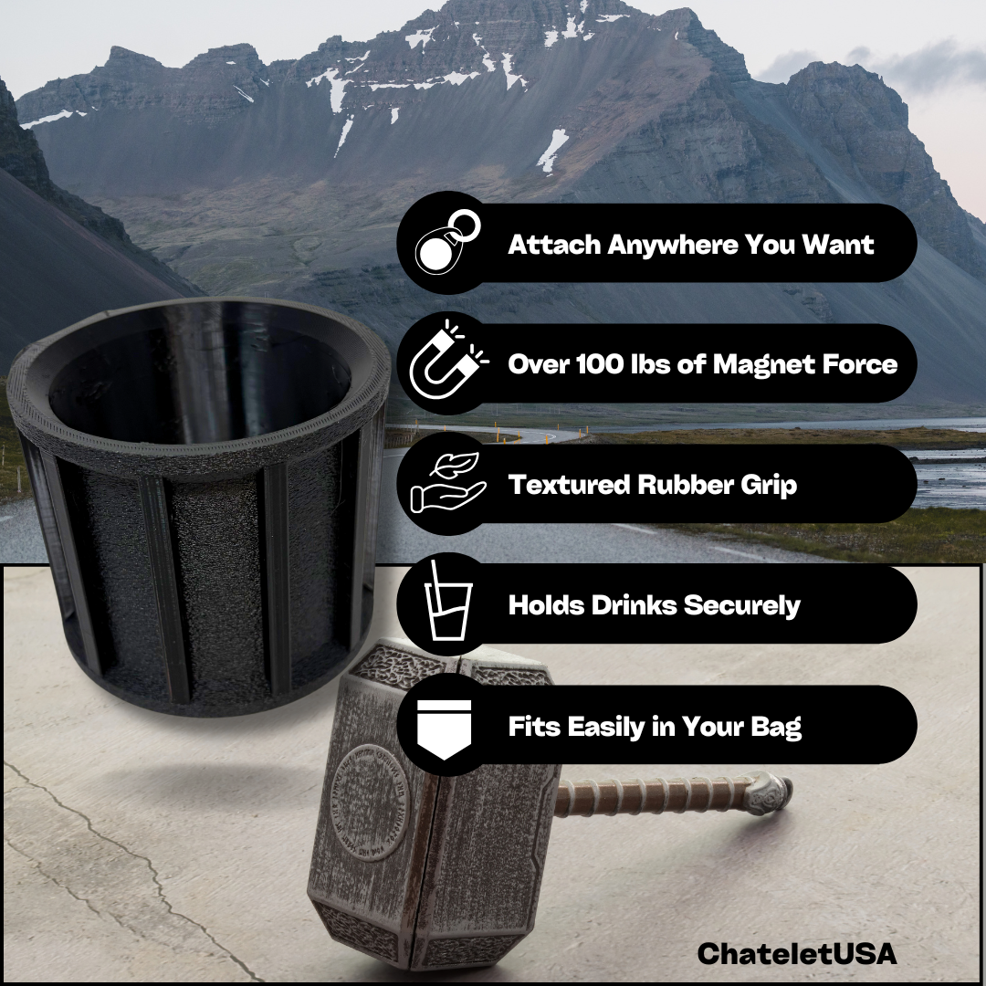 Ultimate Magnetic Cupholder | Heavy-Duty Rubber Cup Holder with 100+ lbs Magnet Pull Force | Scratch-Resistant & Durable for Trucks, Equipment, Worksites, Tailgating & More | Made in USA