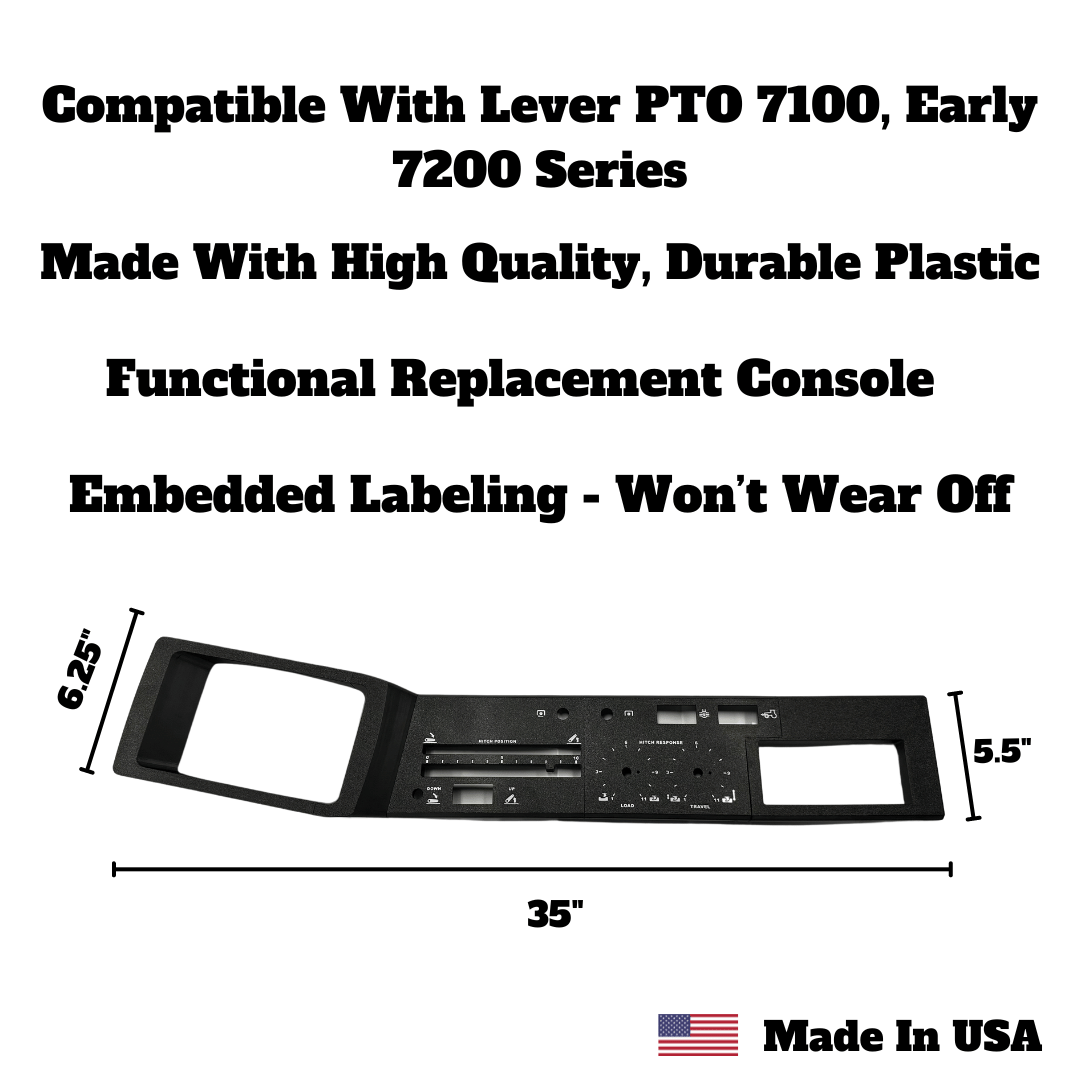 Replacement Tractor Console Panel Compatible with CaseIH Magnum Lever PTO 7100 & Early 7200 Series | Functional Replacement Lever PTO Console | Made in USA