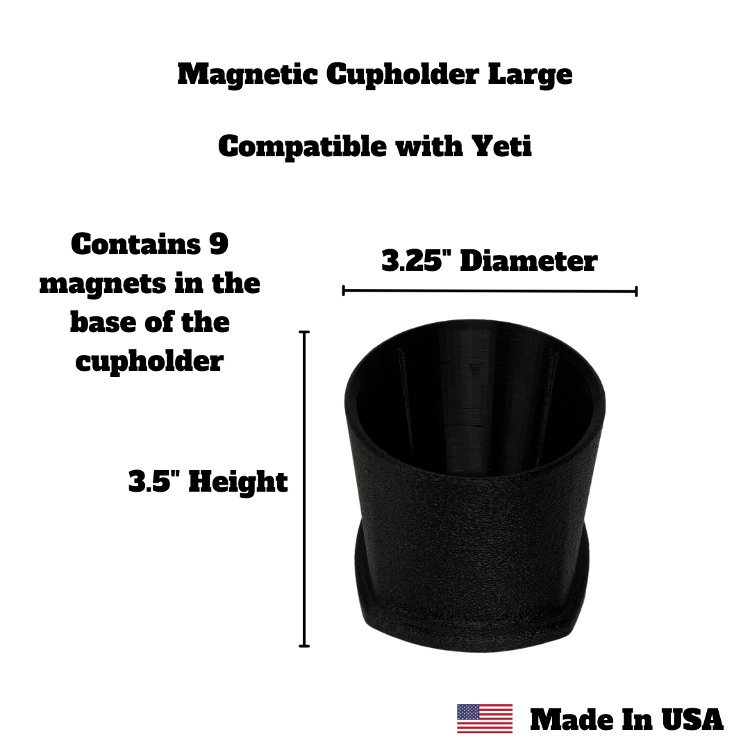 Magnetic Cup Holder | Attach Cupholder to Any Magnetic Surface | Ultra Strong Embedded Neodymium Magnets | Made in USA