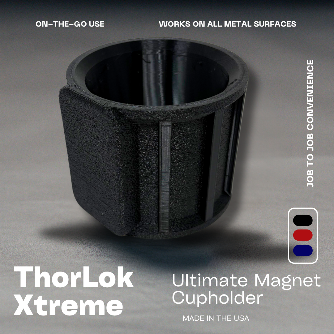 Ultimate Magnetic Cupholder | Heavy-Duty Rubber Cup Holder with 100+ lbs Magnet Pull Force | Scratch-Resistant & Durable for Trucks, Equipment, Worksites, Tailgating & More | Made in USA